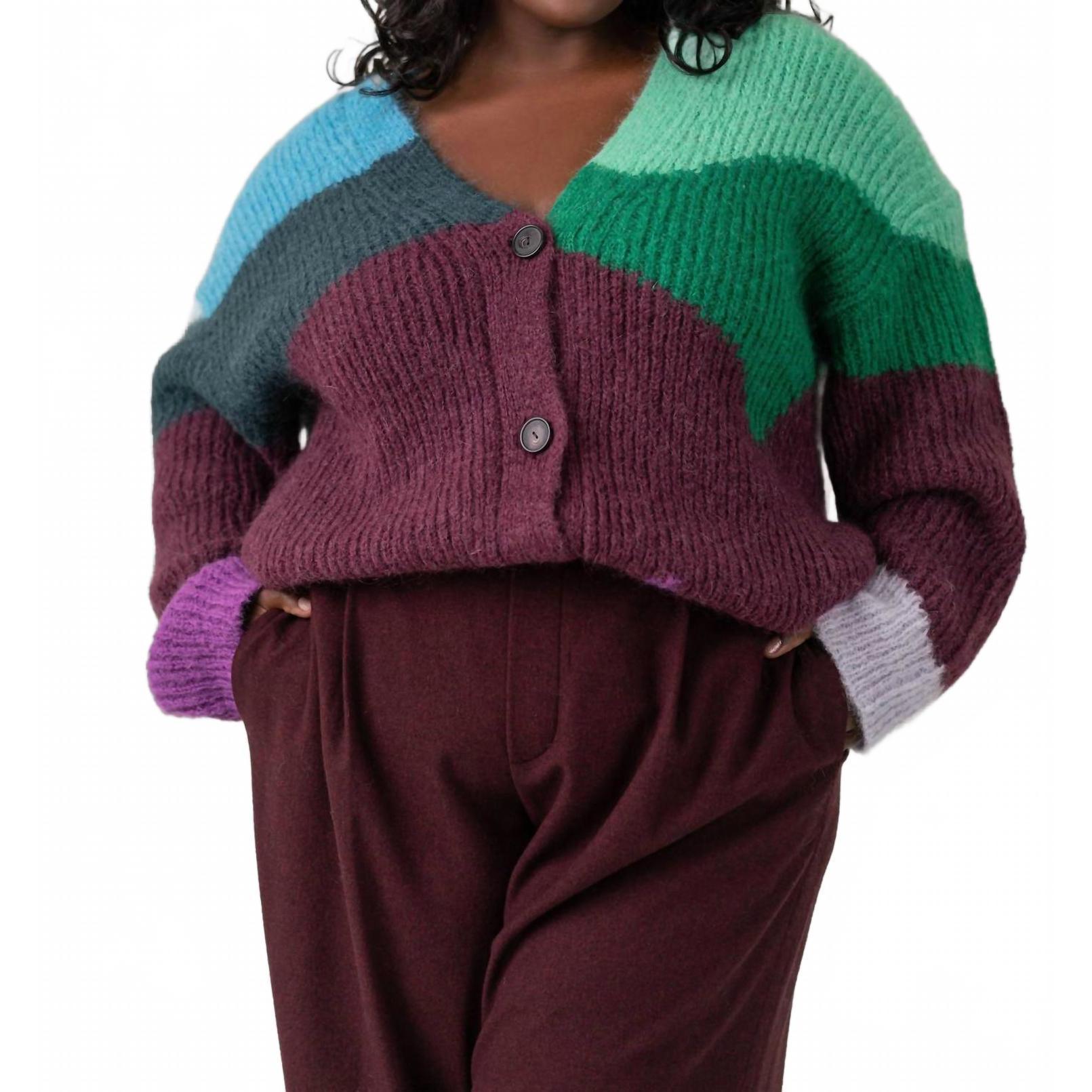New Vince Wave Cardigan - Plus In Intarsia